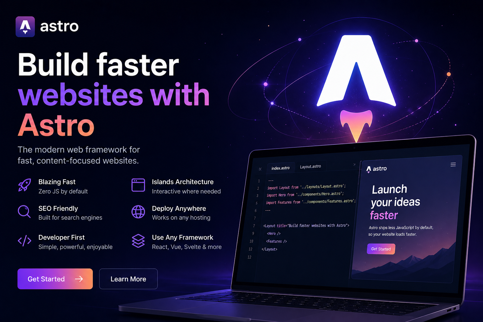 Static and dynamic websites compared as code on a laptop